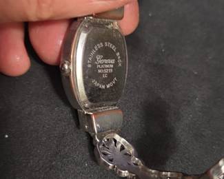 Geneva Platinum Marcasite Cuff Watch second image