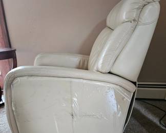 Cream Leather Power Swivel or Rocking Recliner second image