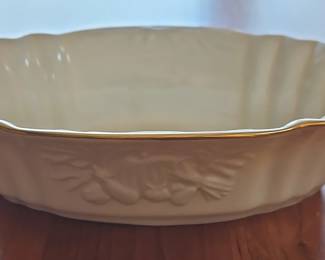 Lenox China Oval Serving Dish with Gold Trim