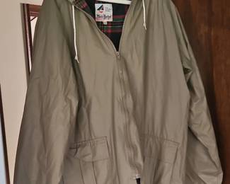 Womens Vintage Plaid Lined Rain Jacket