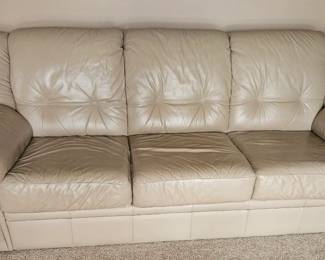Cream Leather Sofa