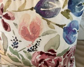 Watercolor Floral Embroidered Pillow