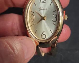 Gold Tone Oval Geneva Watch
