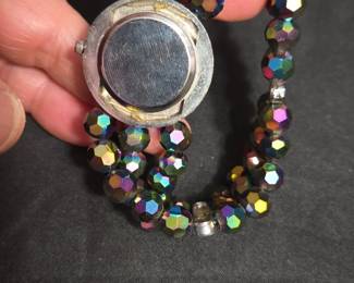 Iridescent Beaded Rhinestone Fashion Watch second image