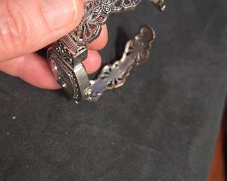 Geneva Platinum Marcasite Cuff Watch third image