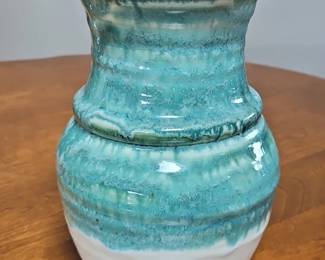 Turquoise Drip Glaze Studio Vase