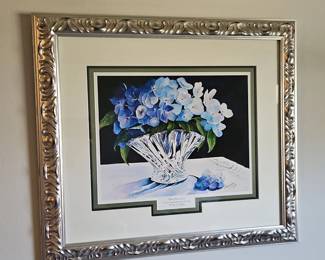 Blue Hydrangeas Watercolor Painting