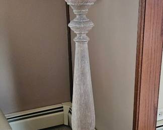 Distressed Gray Spindle Floor Lamp second image