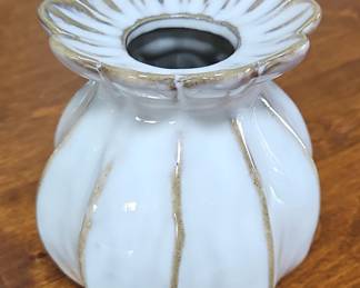 White Poppy Head Ceramic Bud Vase