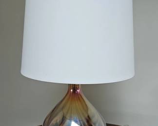 Amber Swirl Glass Table Lamp