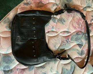 Black Studded Hobo Handbag