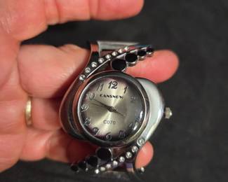 CANSNOW Rhinestone Cuff Watch