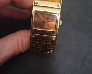 Gold tone DKNY cuff watch