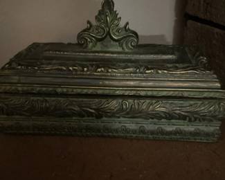 Ornate Brass Trinket Box