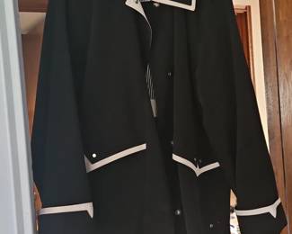 Womens Black and white piped jacket