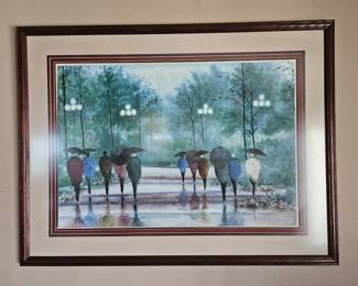 Russ Erickson Couple Walking in Rain Print