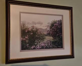Lilacs Floral Landscape Art Print