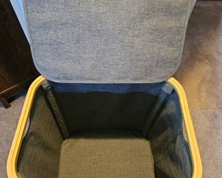 Fabric Laundry Basket with Bamboo Trim second image