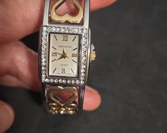 Womens Heart Bangle Watch