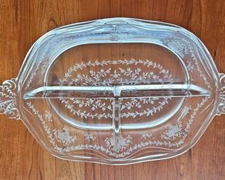 Anchor Hocking Savannah Etched Relish Dish