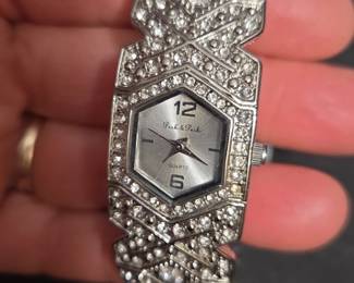 Peck  Peck Rhinestone Bangle Watch