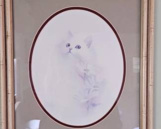 Bob Harrison White Cat Print