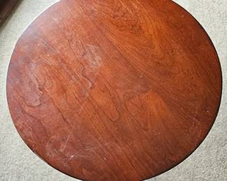 Vintage Cherry Wood Pedestal Accent Table second image
