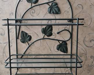 Wrought Iron Leaf Wall Shelf