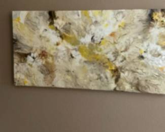 Abstract Gold and White Painting