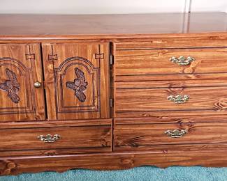Pine Dresser with Carved Doors