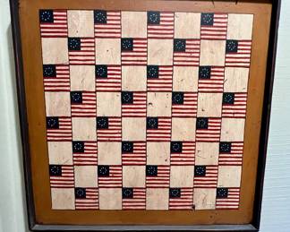 Patriotic Folk Art Checkerboard By Randy Tate~ $175
