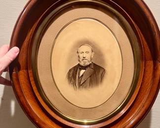 Wood Oval Framed Picture Of Gentleman~ $125