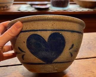 Rowe Pottery Heart Mixing Bowl~ $40