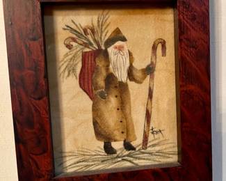 Ann Rea Theorem (oil on velvet) Painting Of Santa~ $150