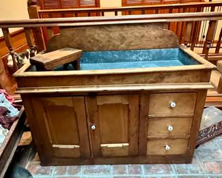 Primitive Zinc Lined Dry Sink~ $595.00