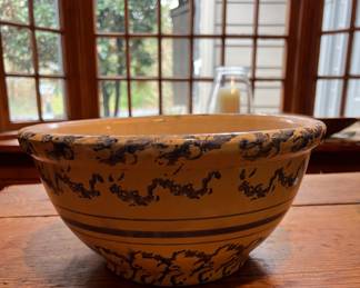 Antique 12.5” Spongeware Bowl~$50