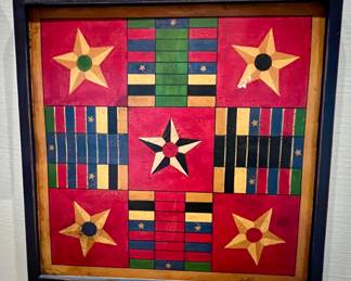 Folk Art Parcheesi Game Board By. John Hulbert $175