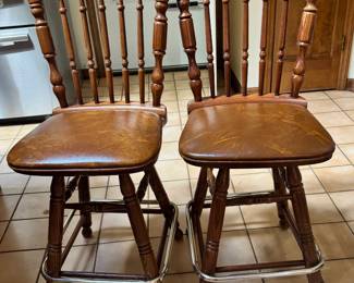 FOUR SWIVEL BAR STOOLS