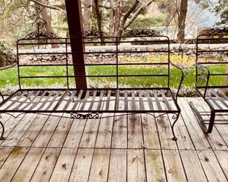 THREE PIECE METAL PATIO SET