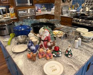 Santa cookie jar, salt and pepper shakers