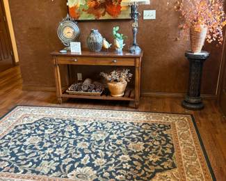 rug, entry table, decor