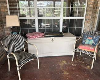 patio chairs, storage
