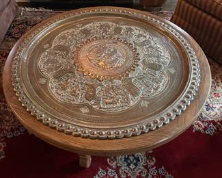 Vintage Moroccan brass table