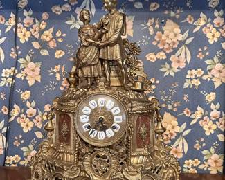 French Rococo revival mantel clock