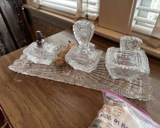 Cut Glass Vanity Set