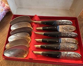 Vintage desert spoon set