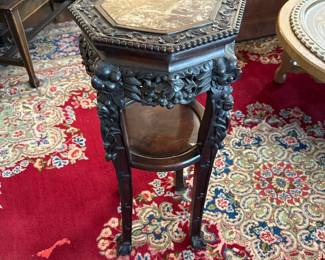 Vintage table with marble inlay