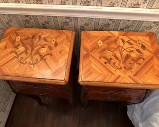 Pair of vintage 3 drawer Louis XV style nightstands