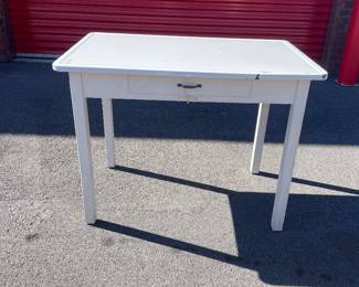 Vintage enamel top table