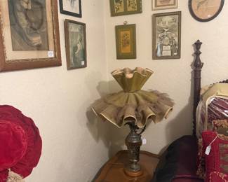 Inlaid Table with Removable Glass Serving Tray 